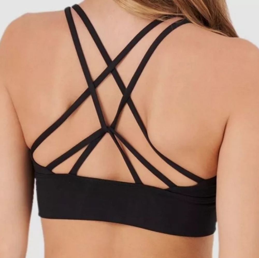 Onzie Women's Black Solid Luxe Strappy Yoga Sports Bra Size S/M